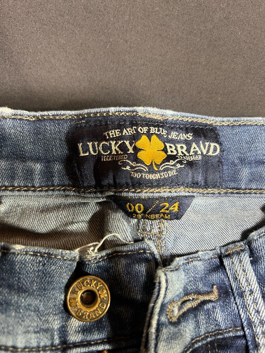 Lucky Brand Brooke Legging Jeans Size 00/24 Distressed Blue Denim 3