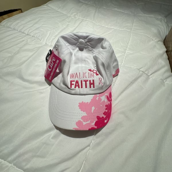 Christian Strong Walk In Faith Breast Cancer Awareness Baseball Hat
