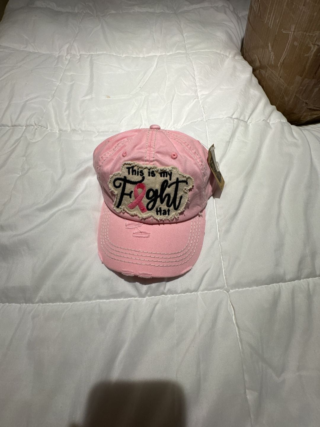 kbethos This Is My Fight Hat Breast Cancer Awareness distressed baseball cap 2