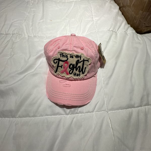 kbethos This Is My Fight Hat Breast Cancer Awareness distressed baseball cap