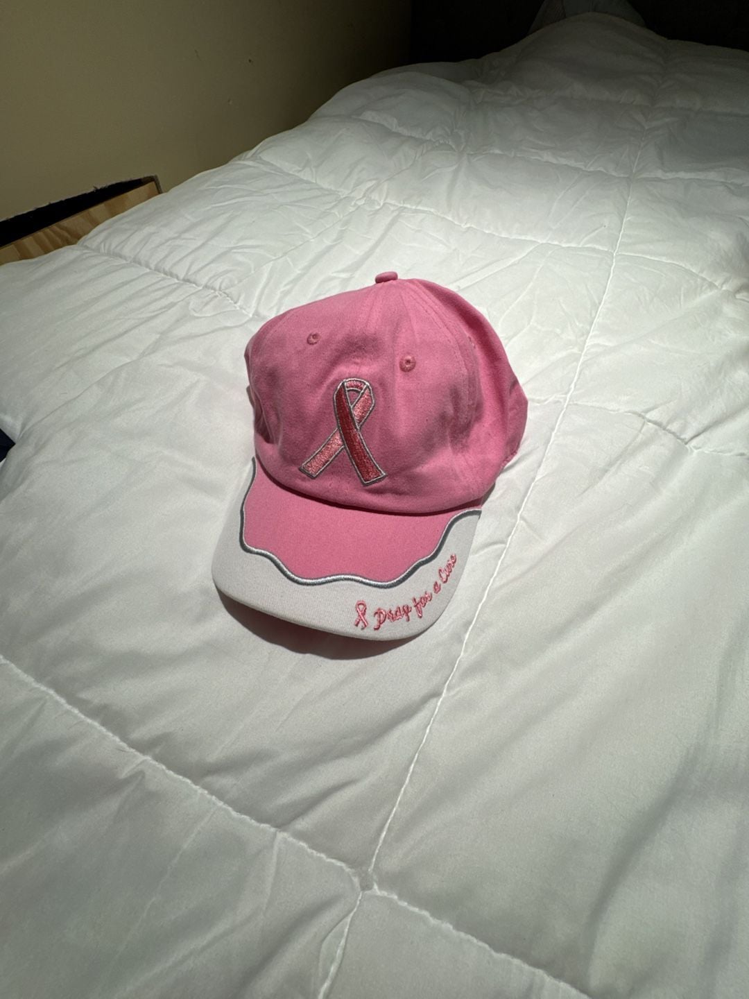 Unbranded Breast Cancer Awareness 'Pray for a Cure' Pink and White Baseball Cap 2