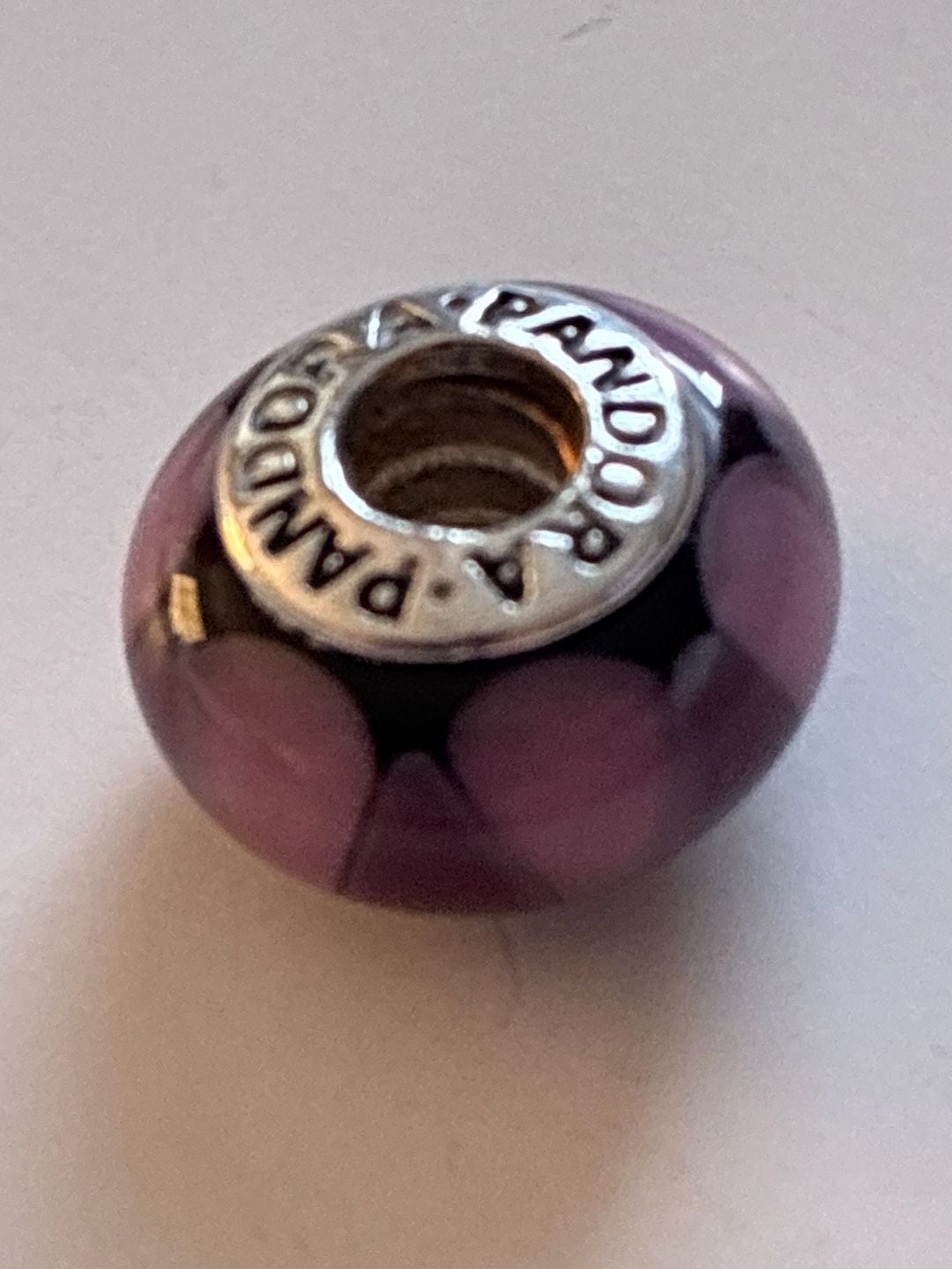 Pandora Captivating Purple Murano Glass Sterling Silver Charm 790635 1