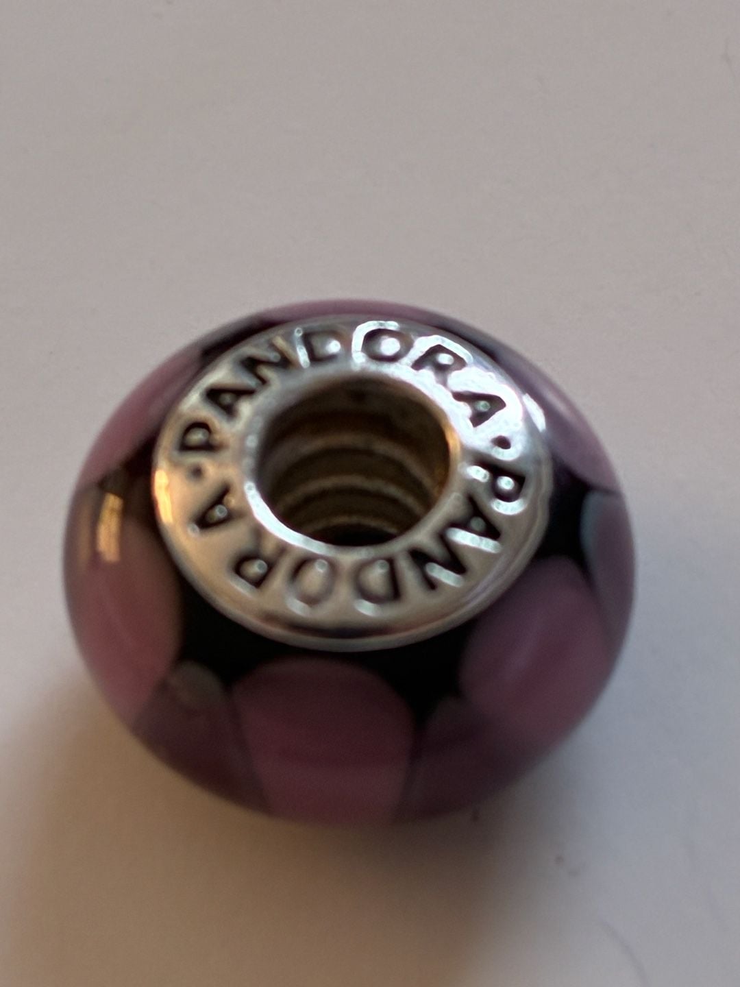 Pandora Captivating Purple Murano Glass Sterling Silver Charm 790635 2