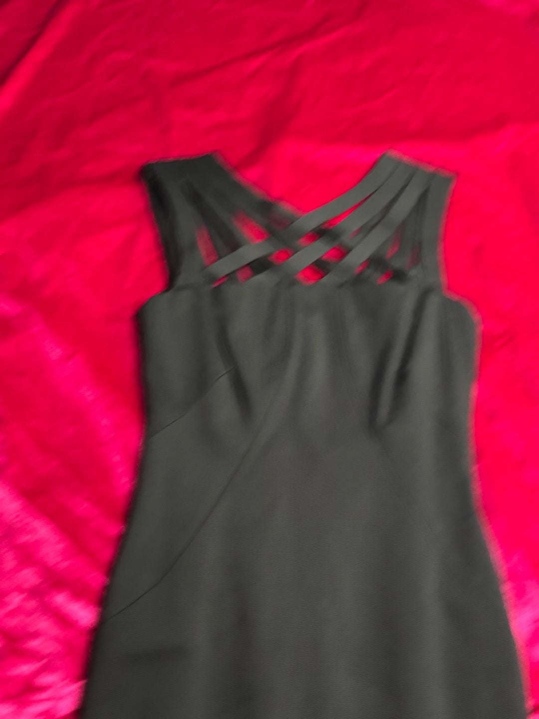 Cache Black Bodycon Cocktail Dress with Criss-Cross Neck Detail 4