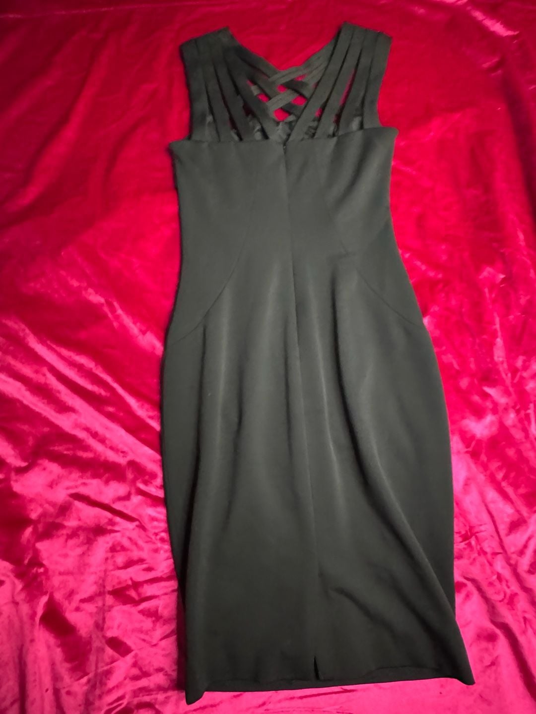 Cache Black Bodycon Cocktail Dress with Criss-Cross Neck Detail 6