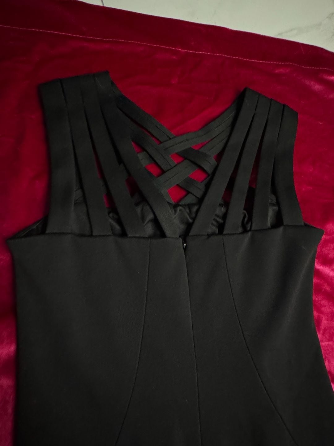 Cache Black Bodycon Cocktail Dress with Criss-Cross Neck Detail 10