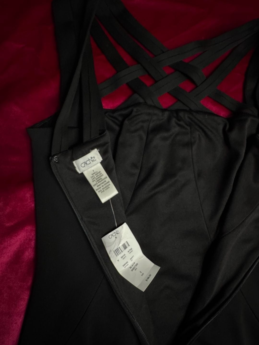Cache Black Bodycon Cocktail Dress with Criss-Cross Neck Detail 11