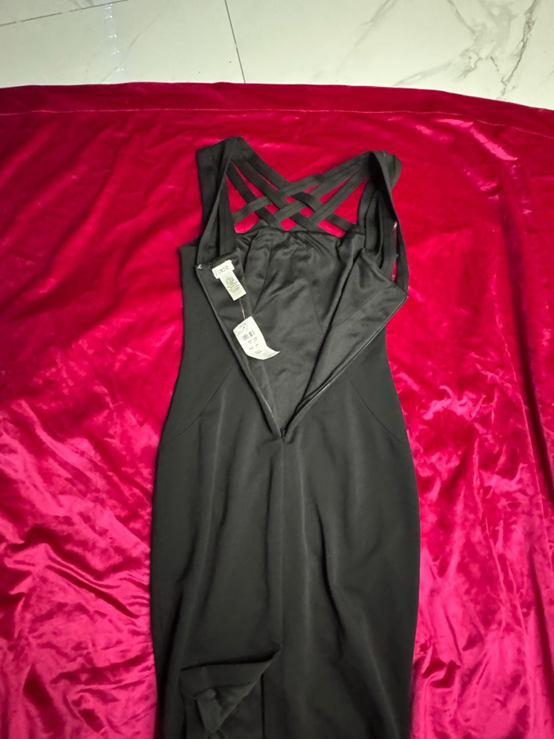 Cache Black Bodycon Cocktail Dress with Criss-Cross Neck Detail 12