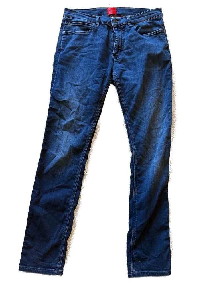HUGO Hugo Boss Dark Wash Slim-Fit Jersey Denim Jeans 2
