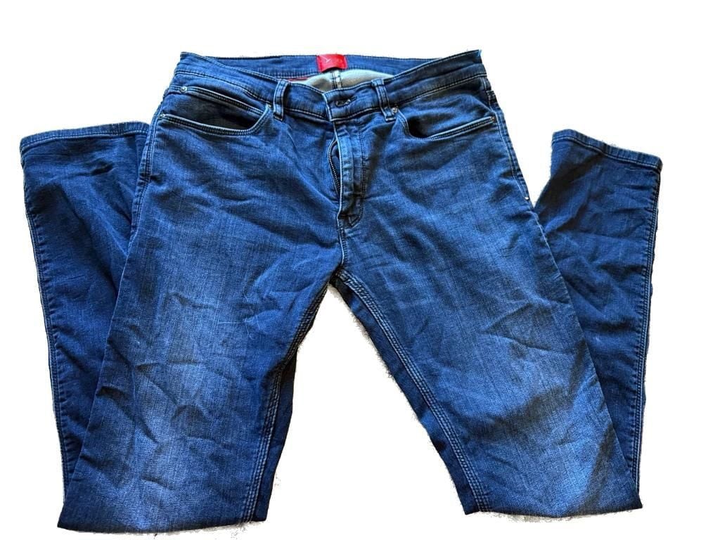 HUGO Hugo Boss Dark Wash Slim-Fit Jersey Denim Jeans 4