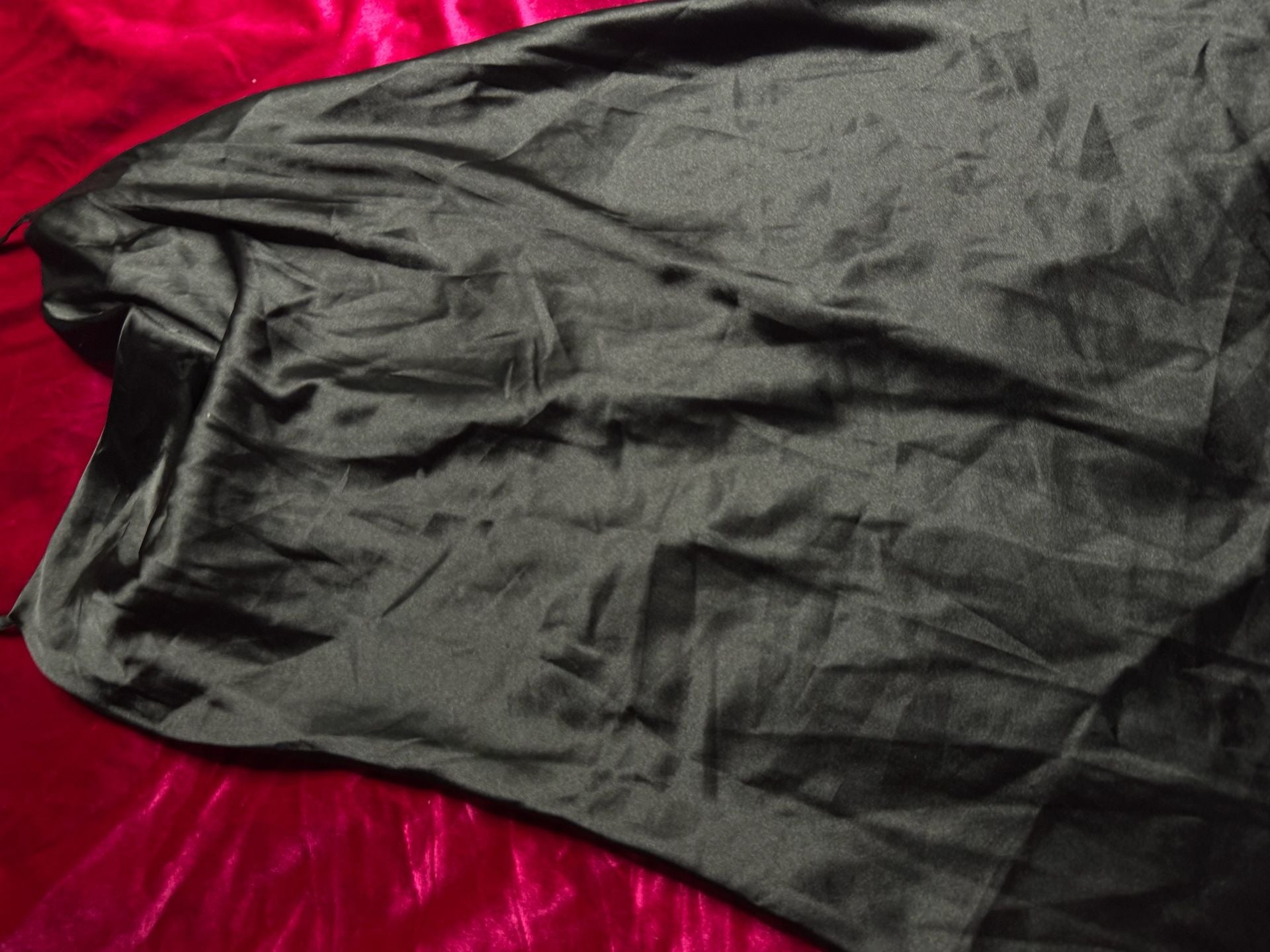 VS Luxe Satin Halter Mini Slip Dress in Pure Black 4