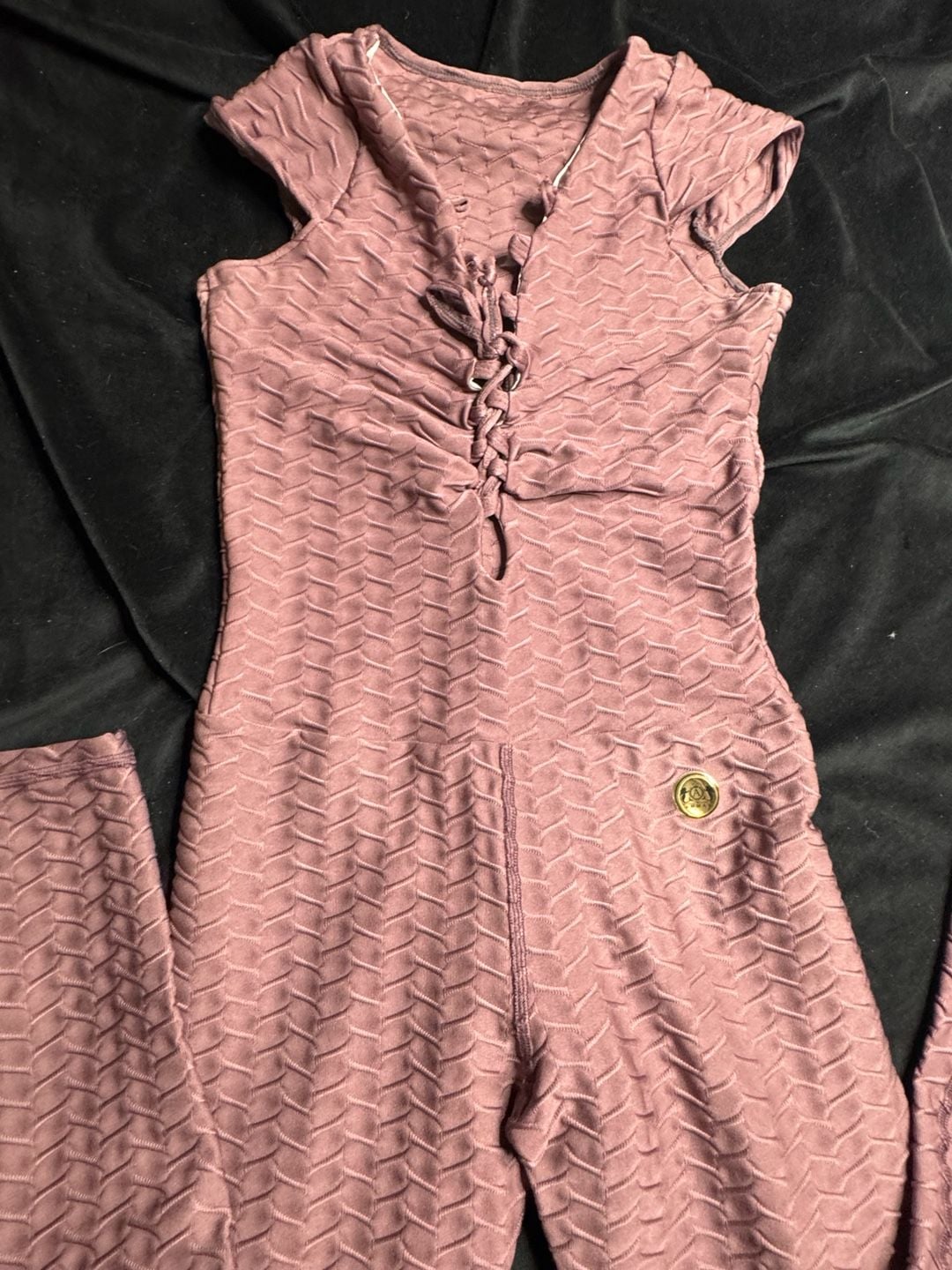Colombia Active Textured Lace-Up Front Jumpsuit 2