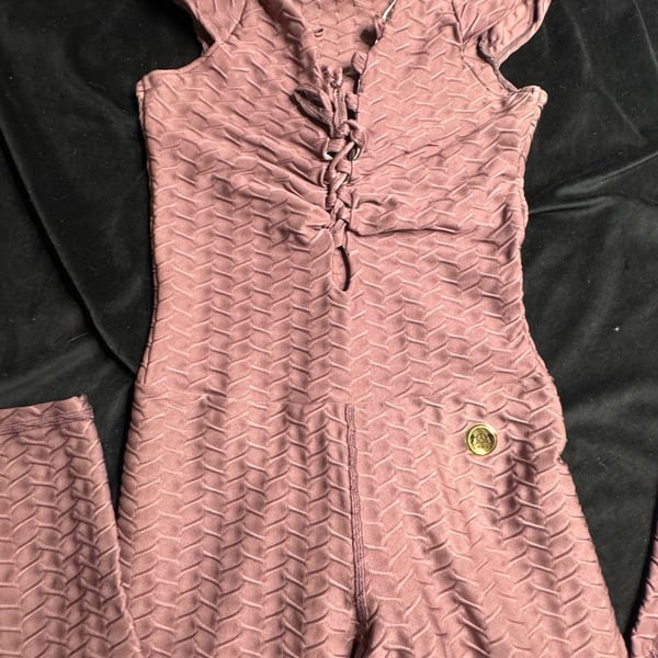 Colombia Active Textured Lace-Up Front Jumpsuit