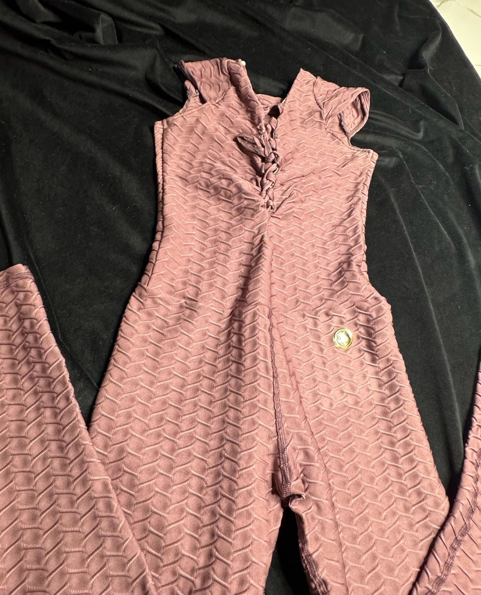 Colombia Active Textured Lace-Up Front Jumpsuit 4