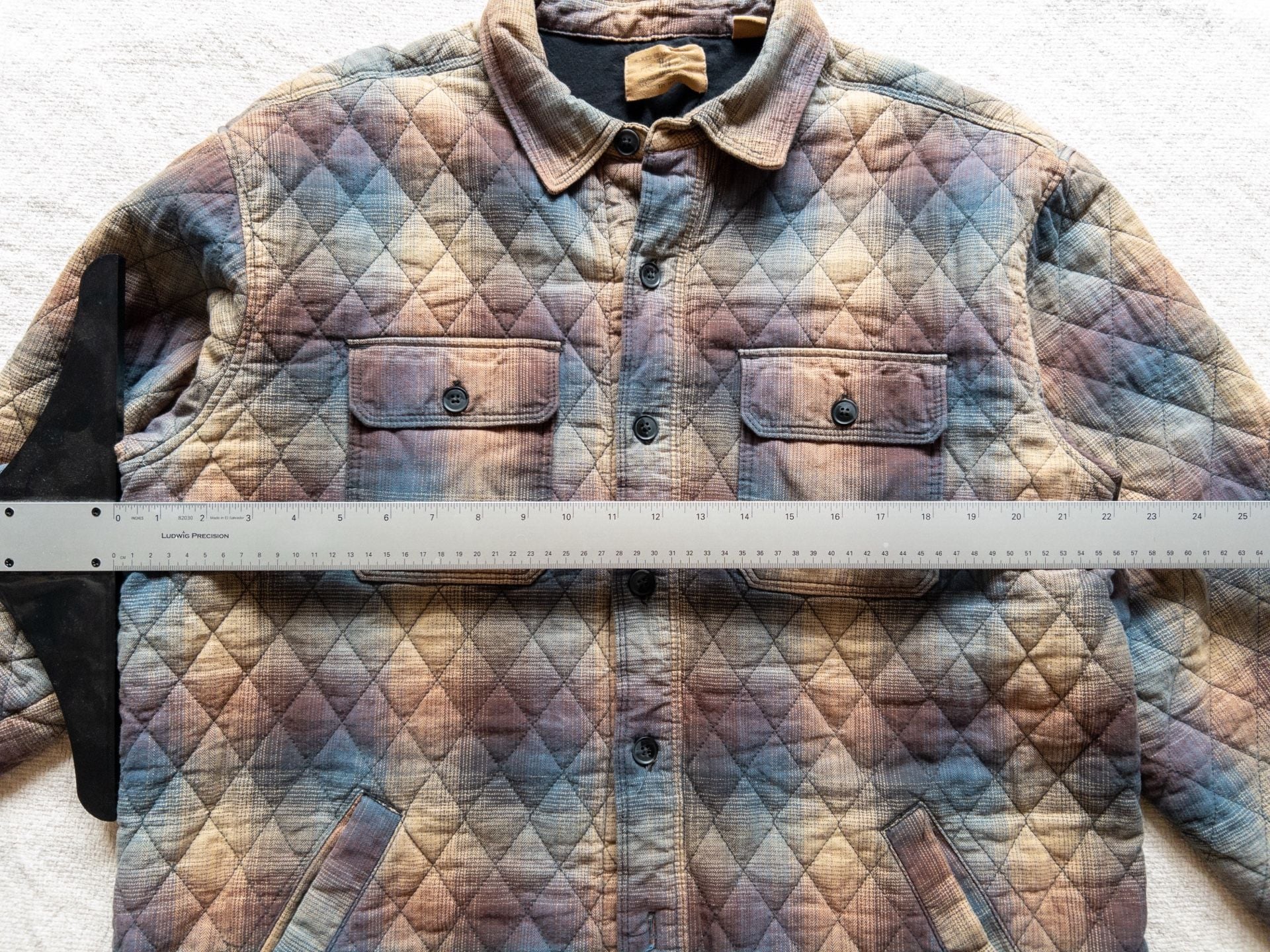 Red Head Quilted Cotton Puffer Flannel Jacket in Plaid Muted Earthtones Granola Cabin Gorpcore Mens Large 13