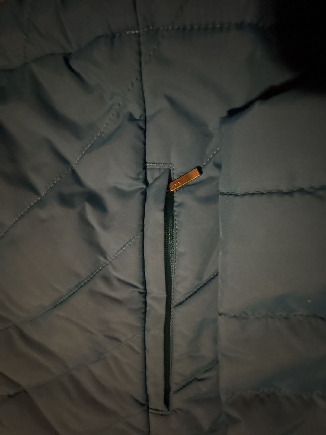 Lands’ End women’s blue quilted insulated puffer jacket in size Large 14–16 6