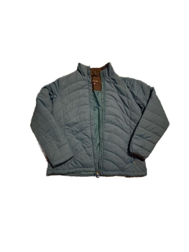 Lands’ End women’s blue quilted insulated puffer jacket in size Large 14–16 3