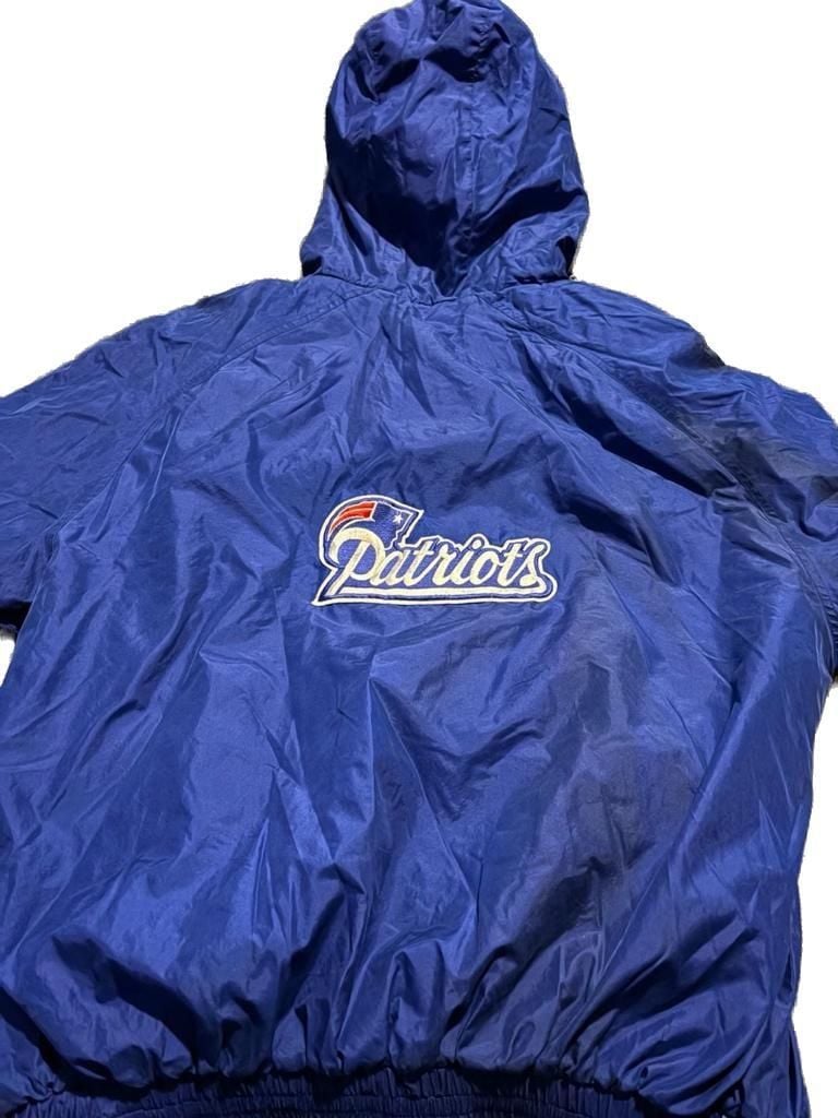 Vintage 90s New England Patriots Reversible Jacket XL NFL Red Blue Hooded 10