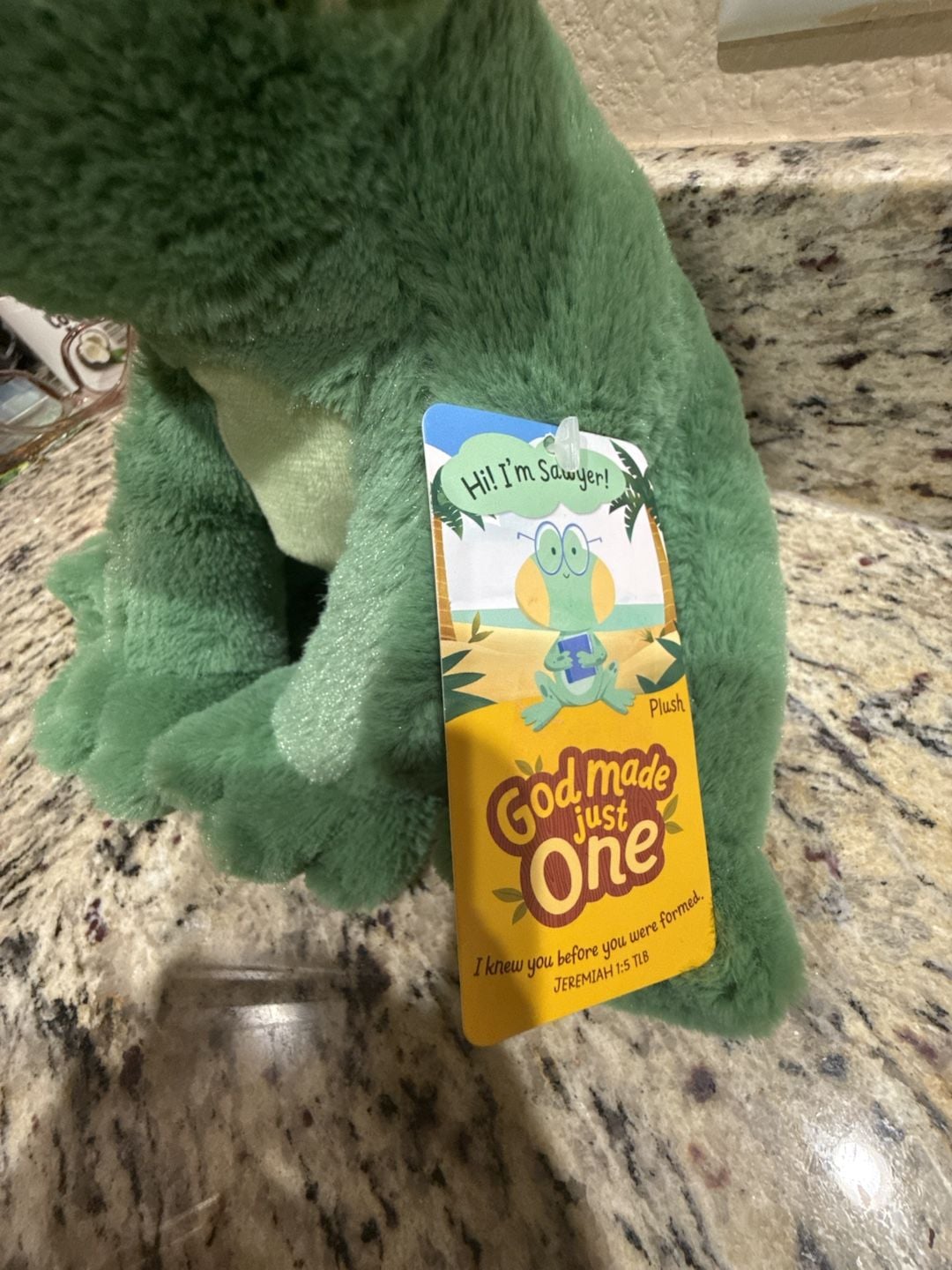 DaySpring Sawyer the Frog God Made Just One Plush 4
