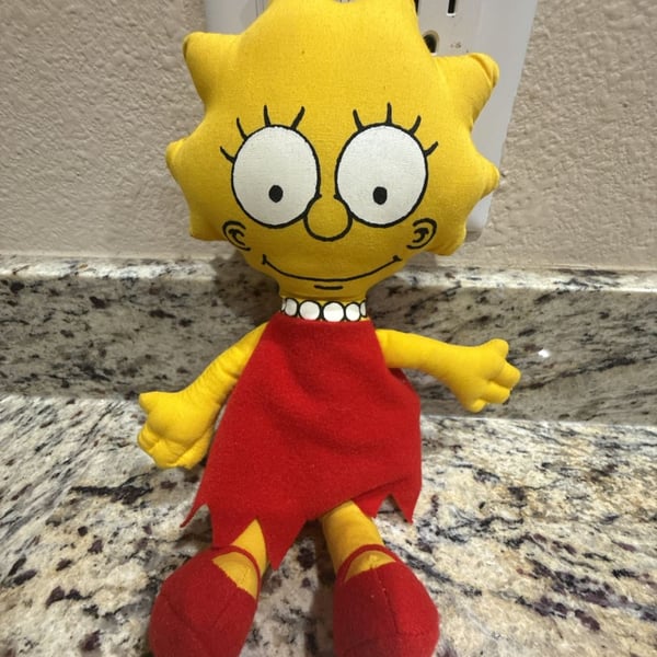 Vintage 1990 The Simpsons Lisa Simpson Plush Rag Doll by Dan Dee
