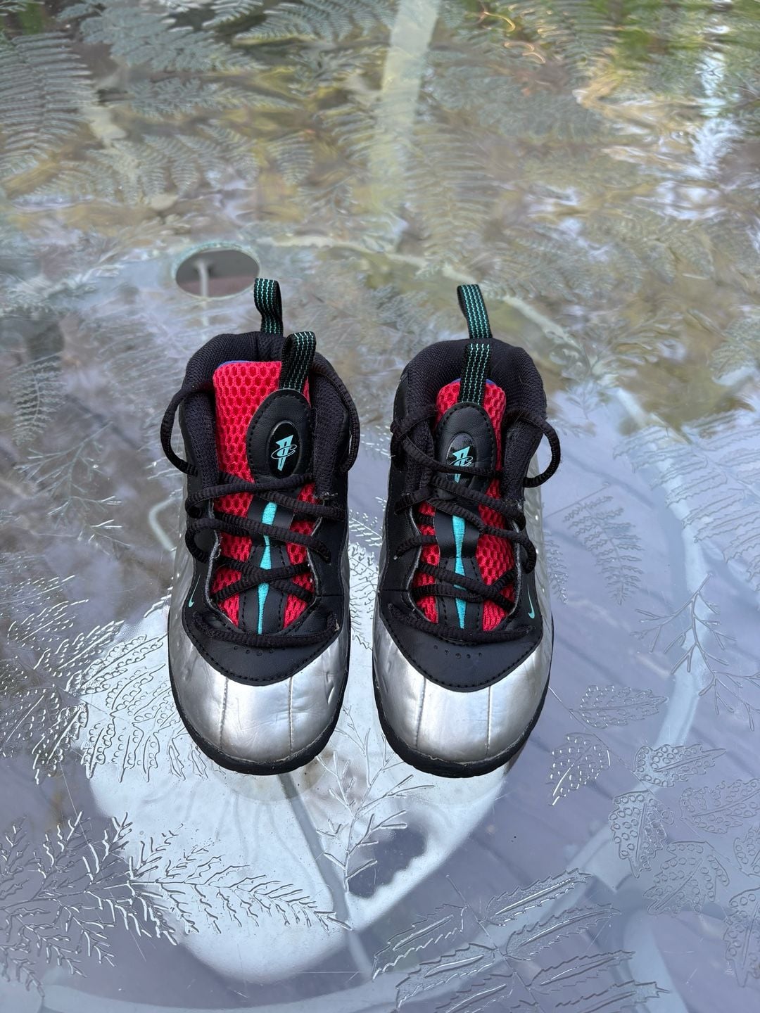 Nike Little Posite One "All-Star" Metallic Silver/Black Toddler Shoes Size 10C 2