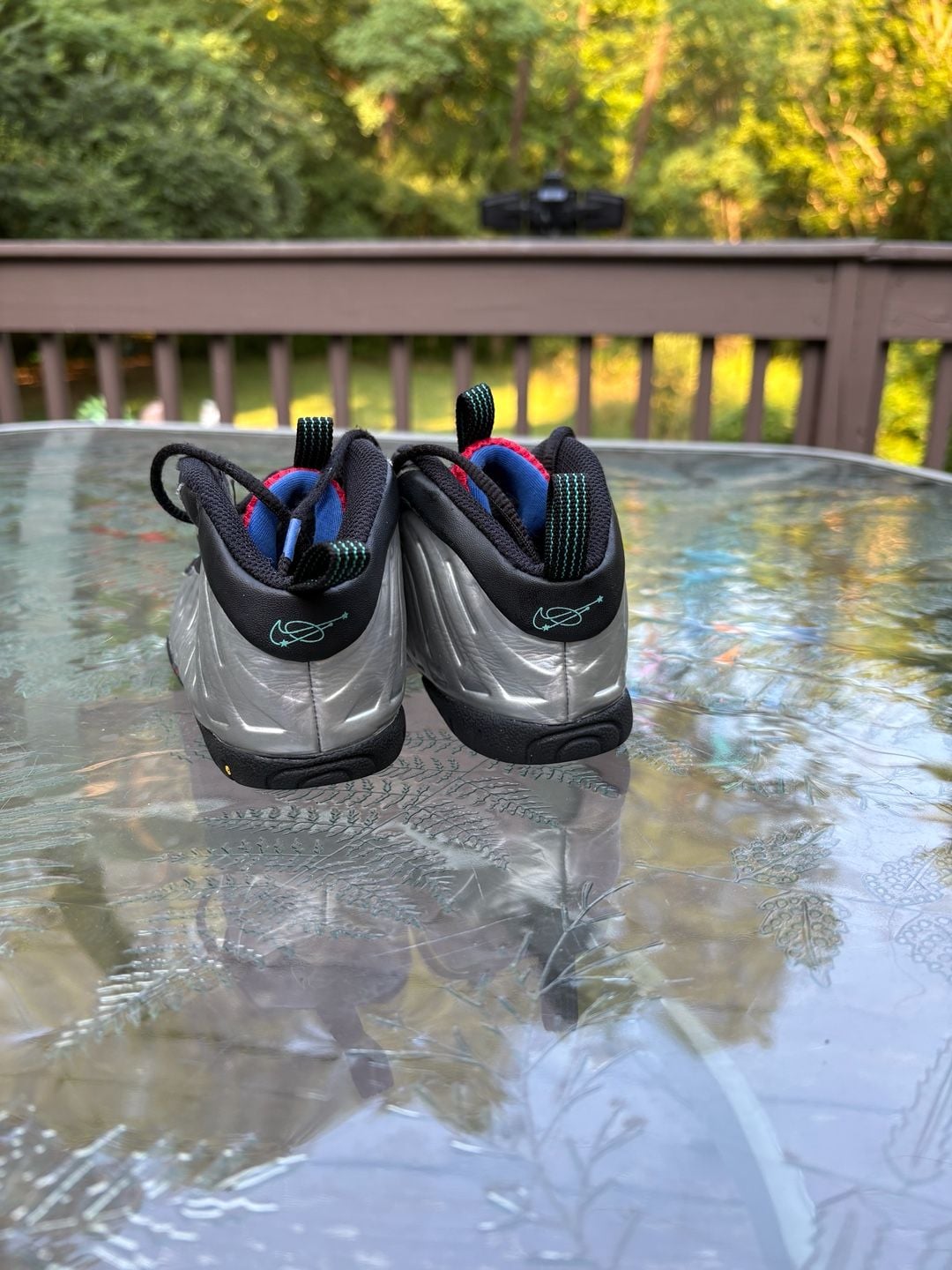 Nike Little Posite One "All-Star" Metallic Silver/Black Toddler Shoes Size 10C 6