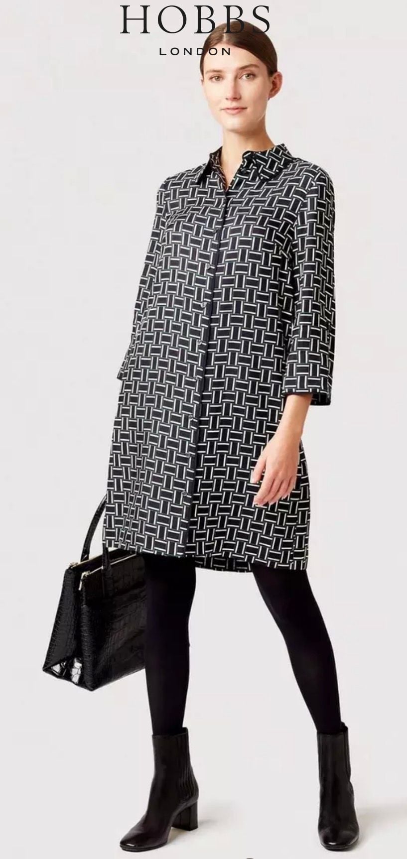 Hobbs London Aubery Geometric Print Shirt Dress 2