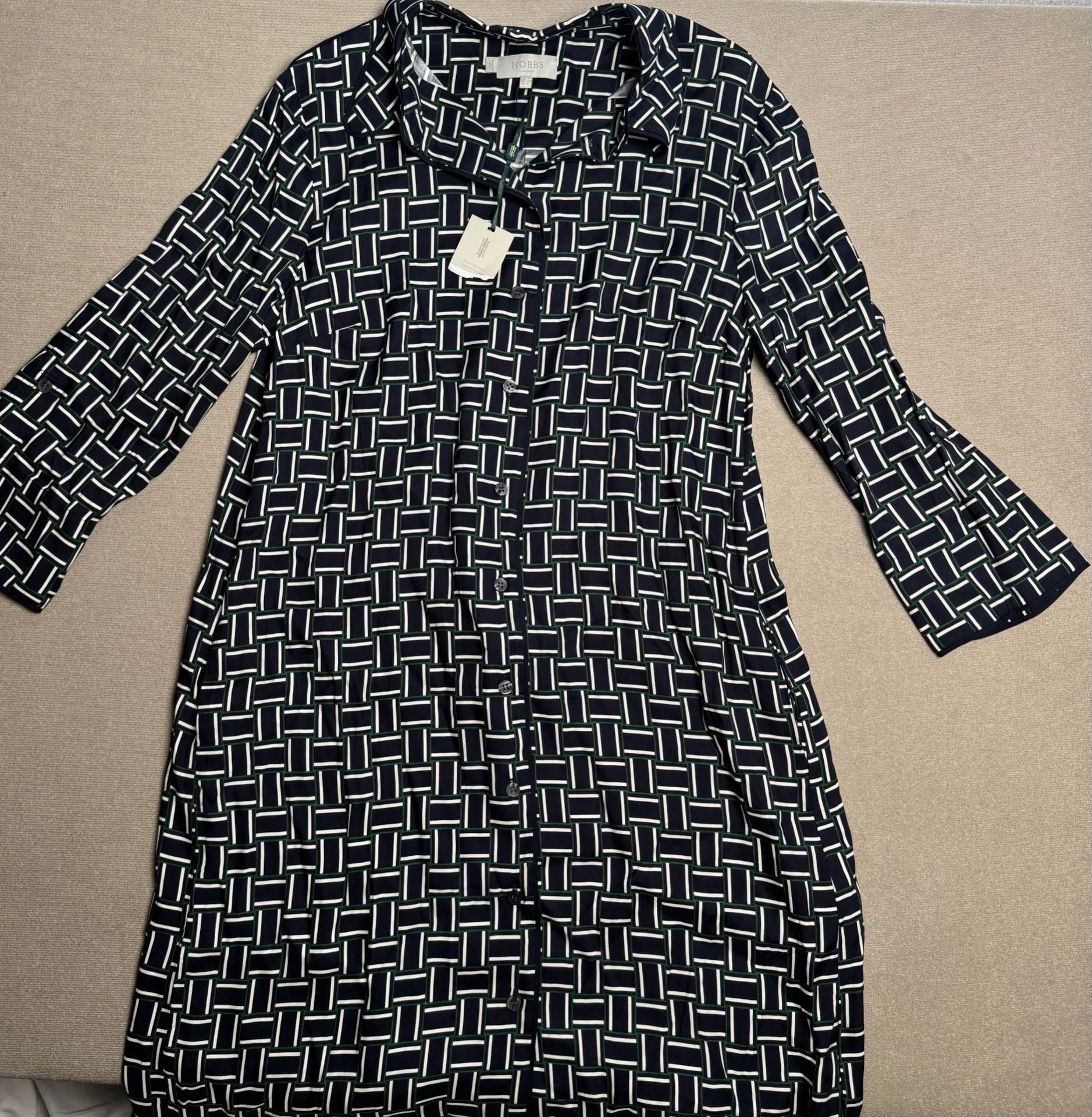 Hobbs London Aubery Geometric Print Shirt Dress 3