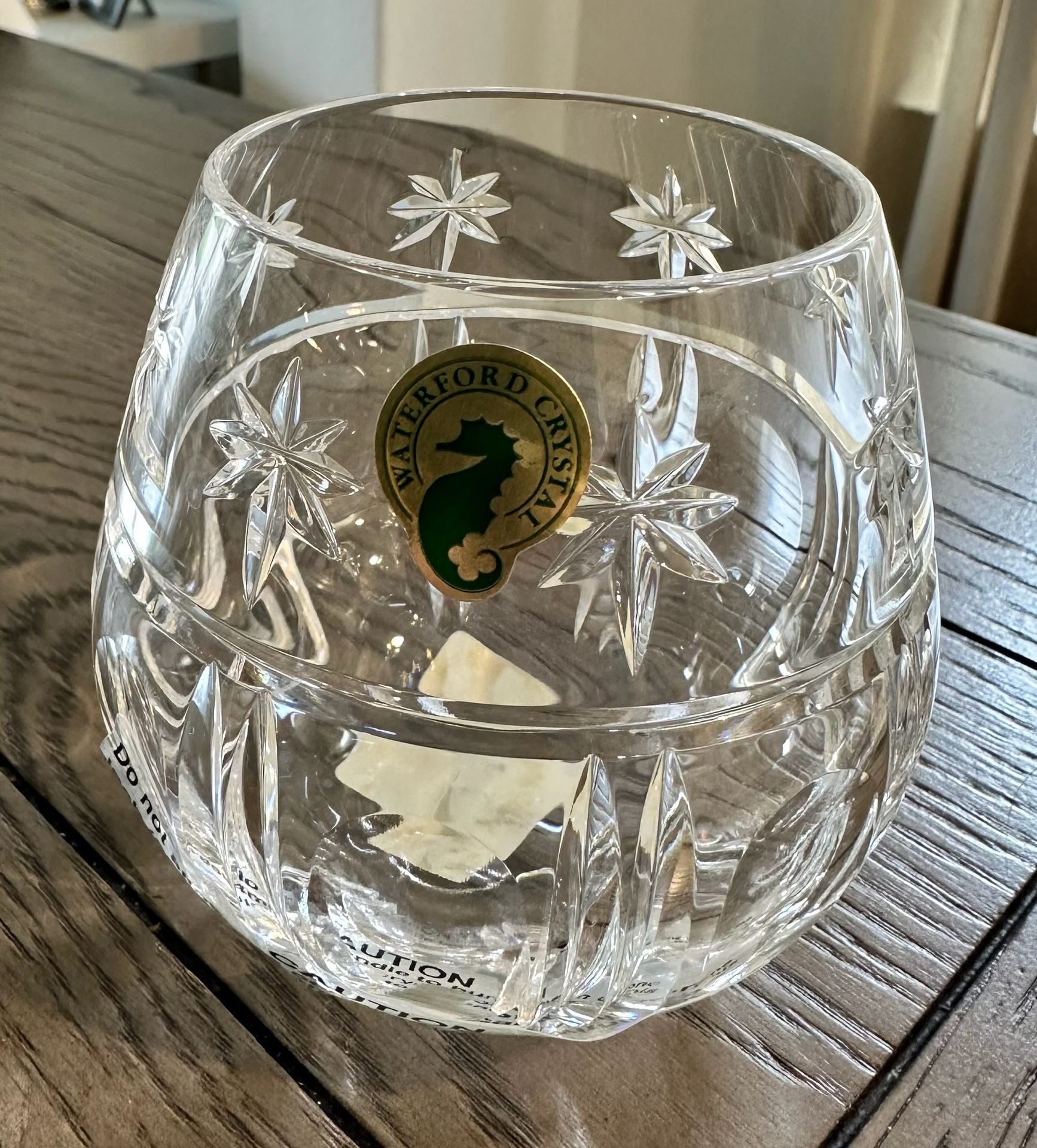 Waterford Crystal Holiday Votive Candle Holder with Starburst Pattern 1