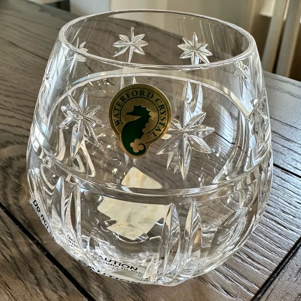 Waterford Crystal Holiday Votive Candle Holder with Starburst Pattern