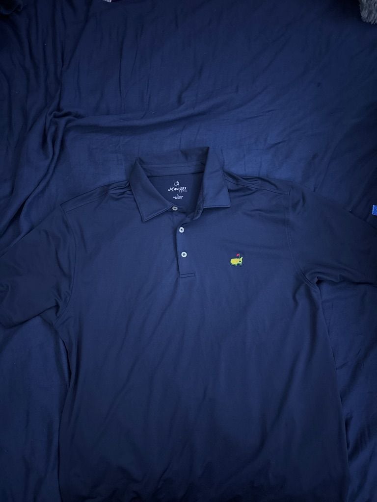 Masters Tech Golf Polo Shirt Navy Blue Size Large 1