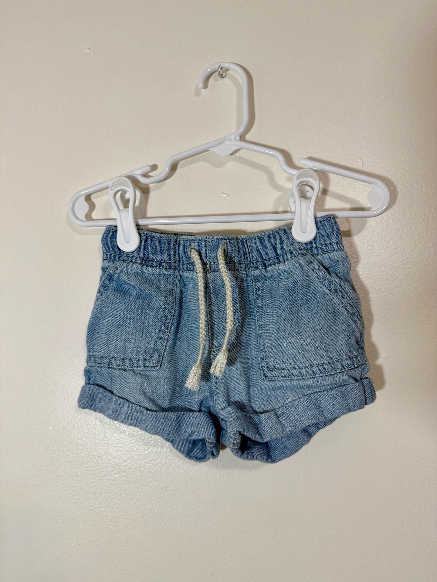 Cat & Jack Girls Denim Pull-On Shorts with Drawstring Waist 2