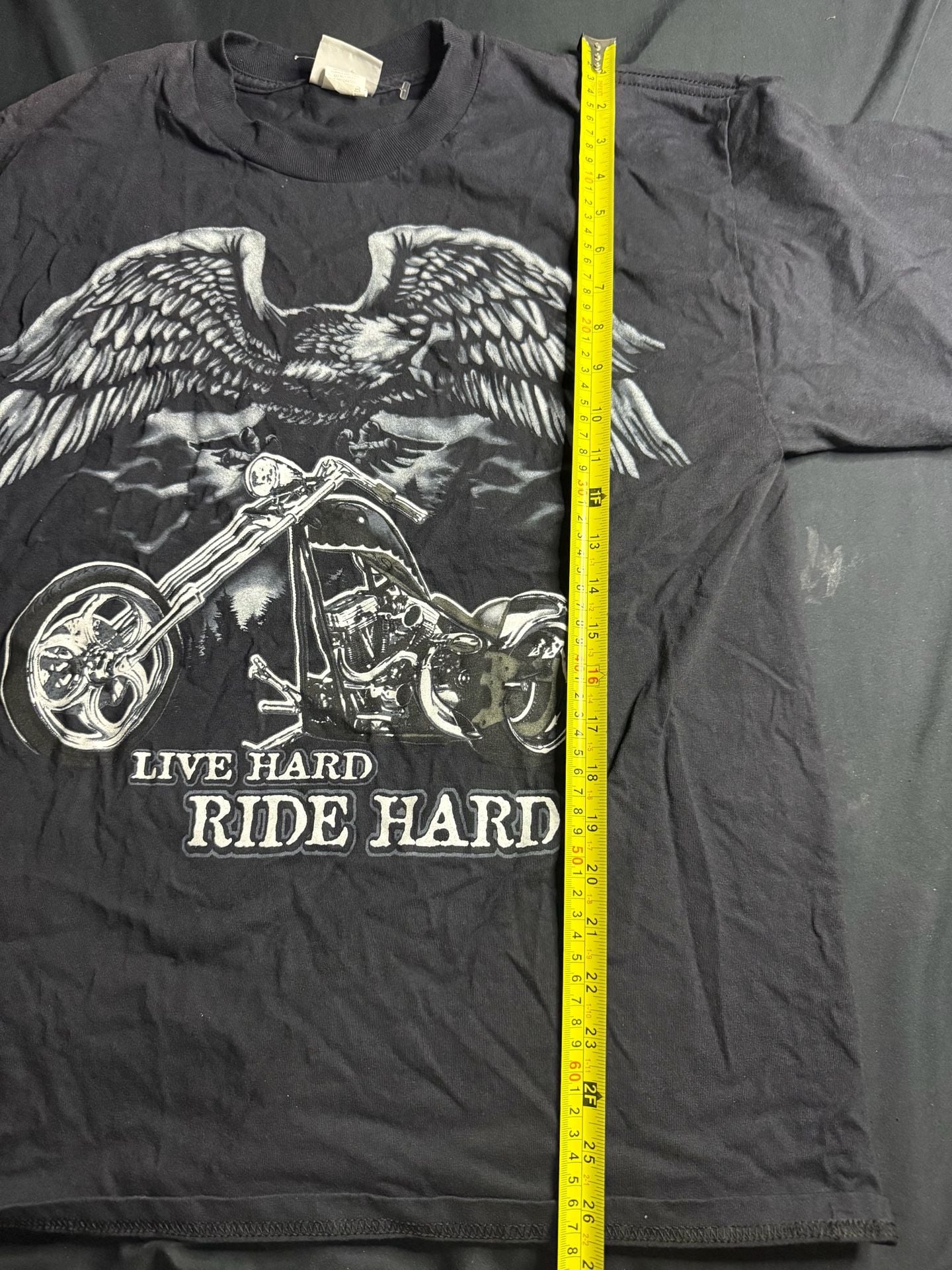 National Heritage Live Hard Ride Hard Eagle Motorcycle Graphic T-Shirt 4