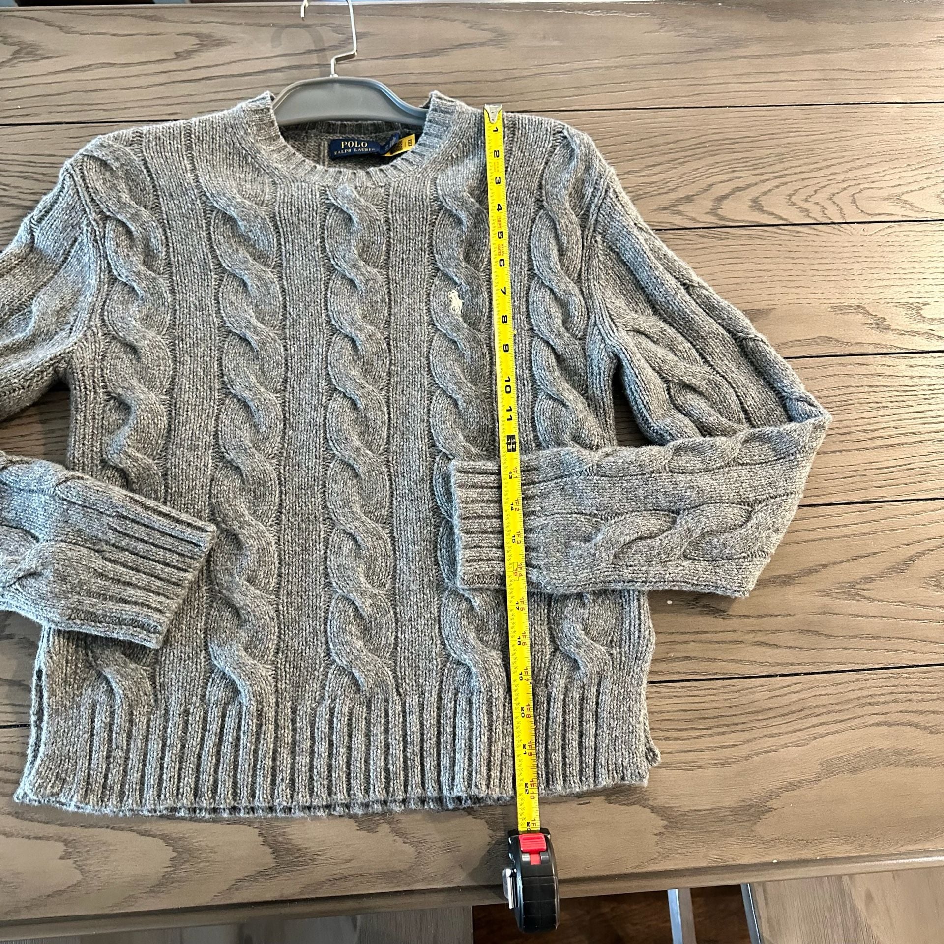 Woman Polo Ralph Lauren Cable-Knit Crewneck Sweater in Grey 4