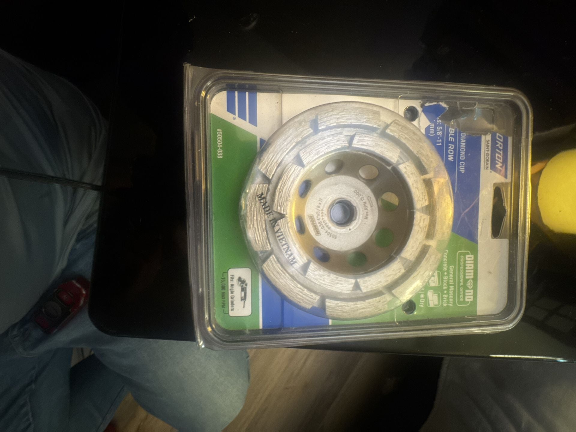 Norton 4-inch Double Row Diamond Cup Grinding Wheel #50504-038 1
