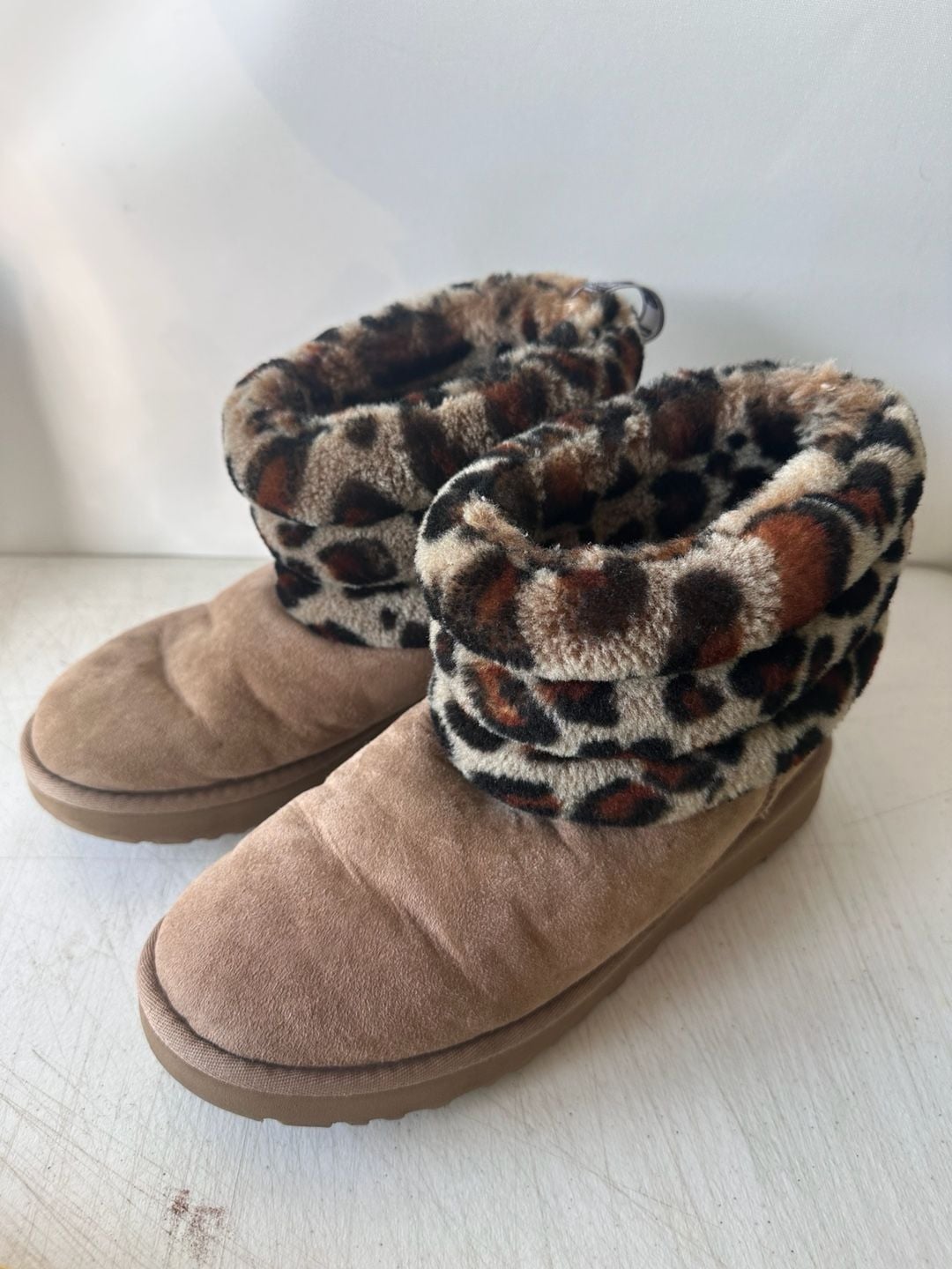 UGG Fluff Mini Quilted Leopard Boots 2