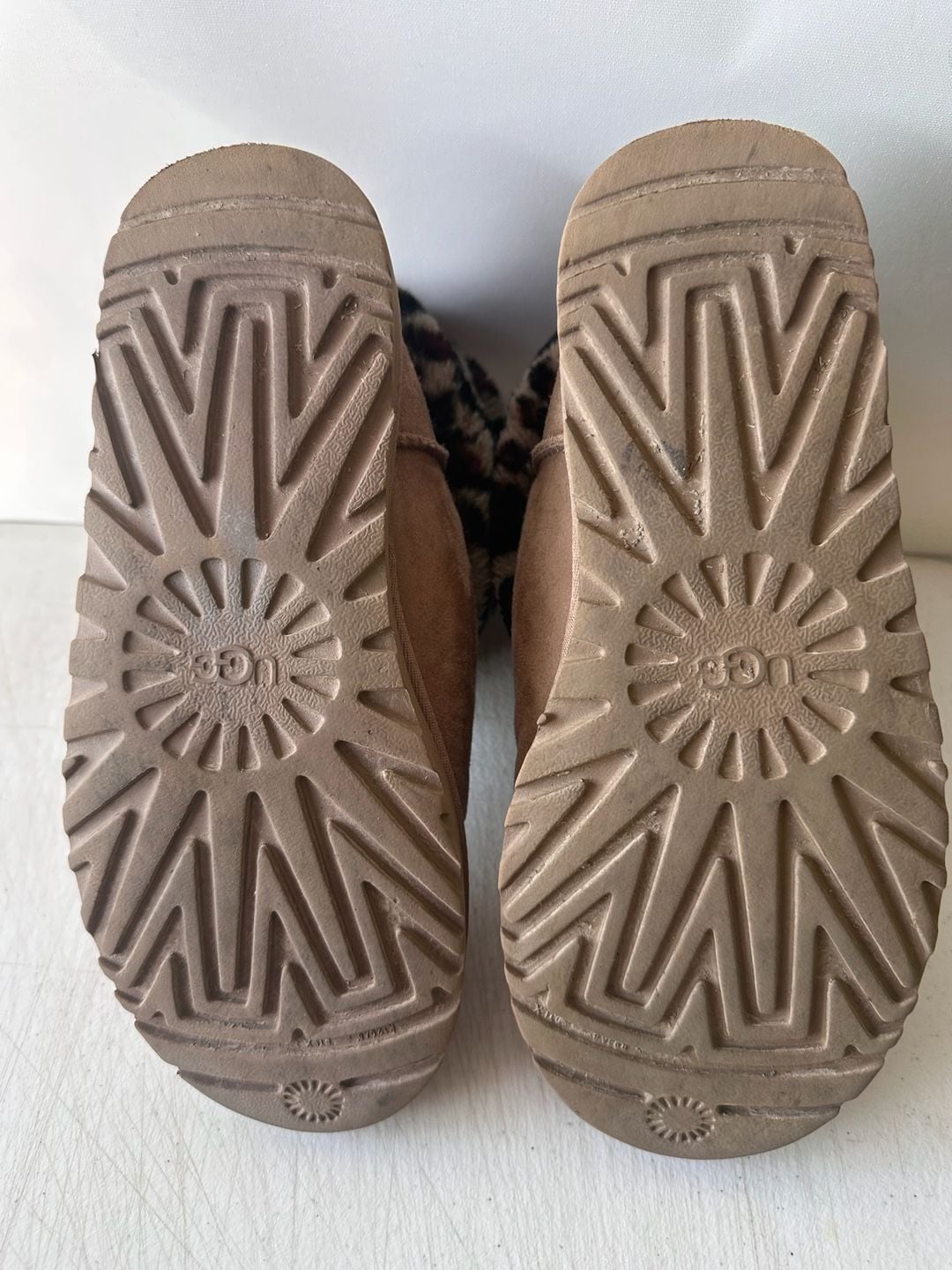 UGG Fluff Mini Quilted Leopard Boots 8