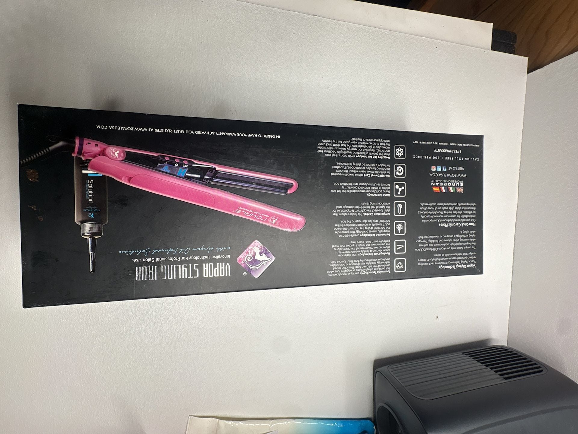 Ceramic Tourmaline Vapor Styling Hair Straightener with Argan Infusion Oil -Pink 5