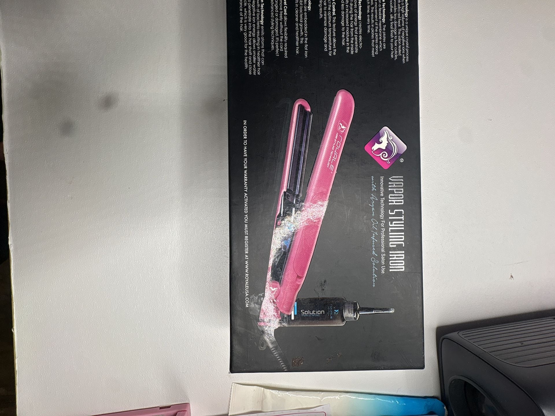 Ceramic Tourmaline Vapor Styling Hair Straightener with Argan Infusion Oil -Pink 6