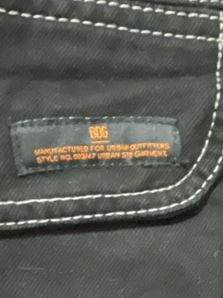 BDG Urban Outfitters Black Baggy Relaxed Skate Cargo Jeans Contrast Stitching 27 8