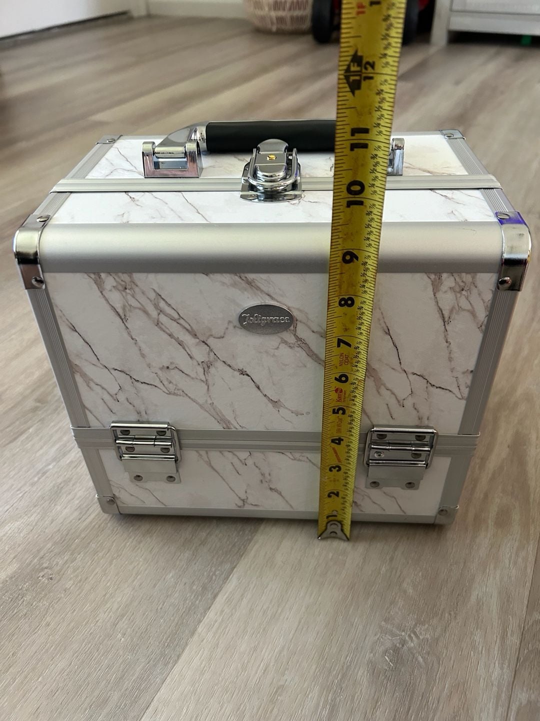Joligrace Professional Makeup Case with Mirror, Large Cosmetic Storage Organizer, Marble Pattern 8