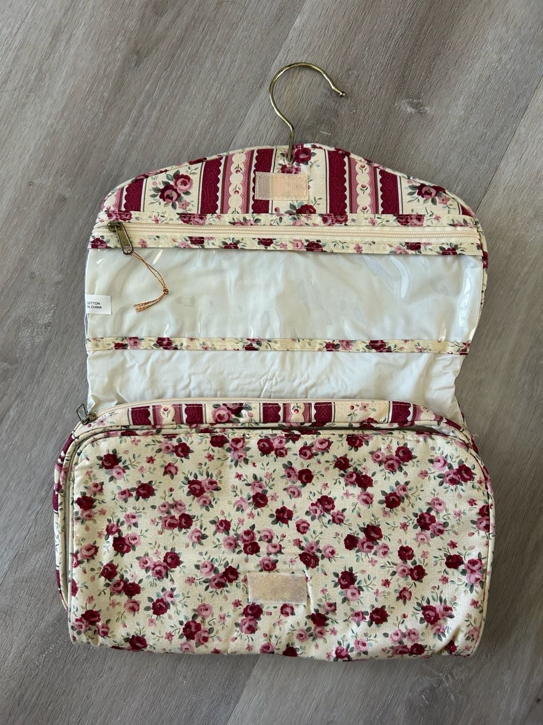 Vintage Style Floral Print Hanging Toiletry Travel Organizer Bag 2