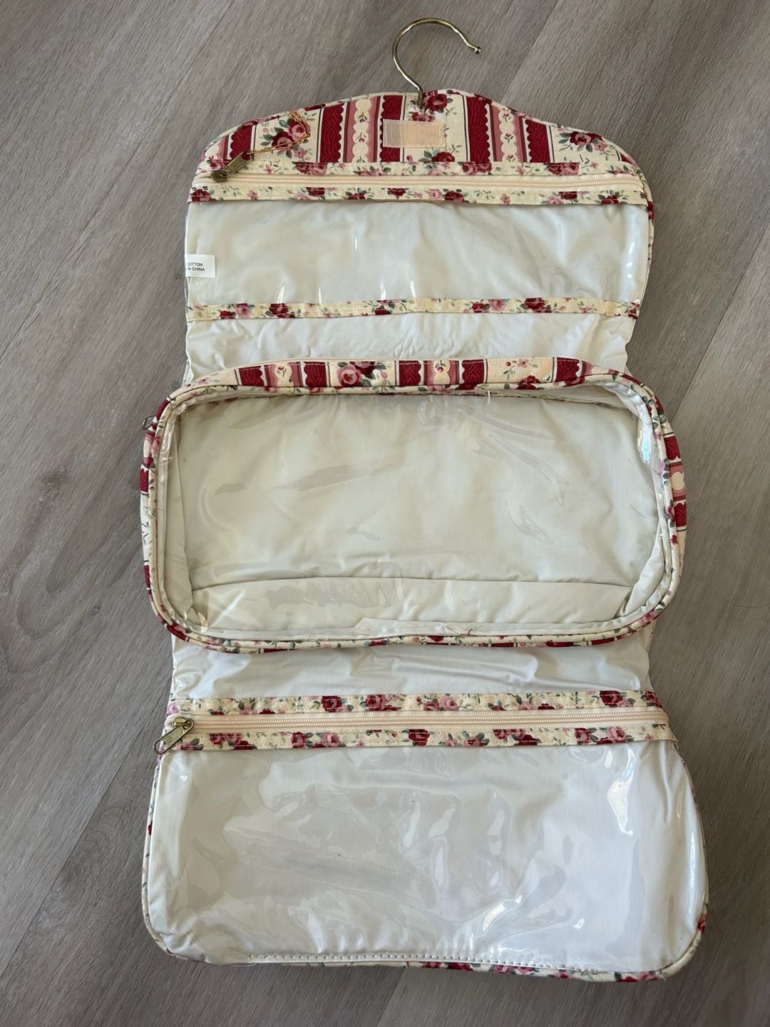 Vintage Style Floral Print Hanging Toiletry Travel Organizer Bag 4