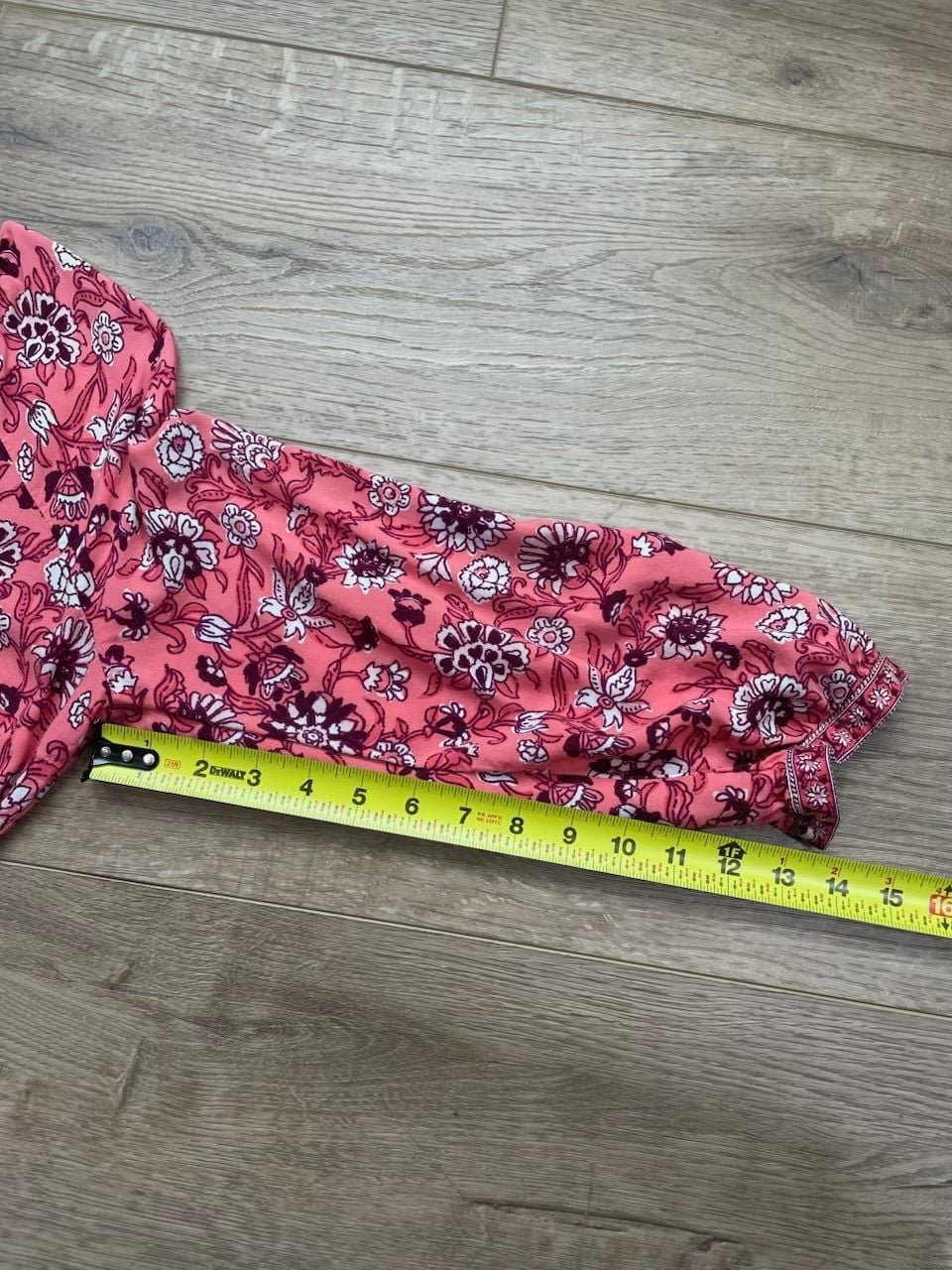 Old Navy Floral Tiered Midi Dress Small Pink Long Sleeve Boho V Neck Rayon 6