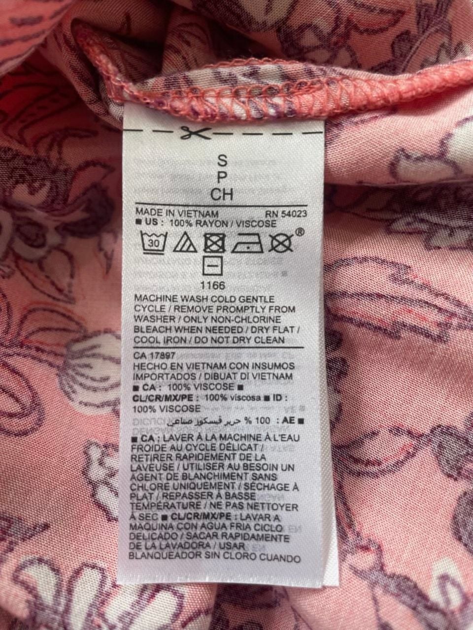 Old Navy Floral Tiered Midi Dress Small Pink Long Sleeve Boho V Neck Rayon 8