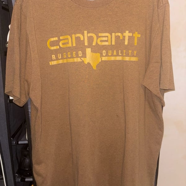 Carhartt Men's Relaxed Fit Texas Rugged Quality Graphic T-Shirt Brown XL