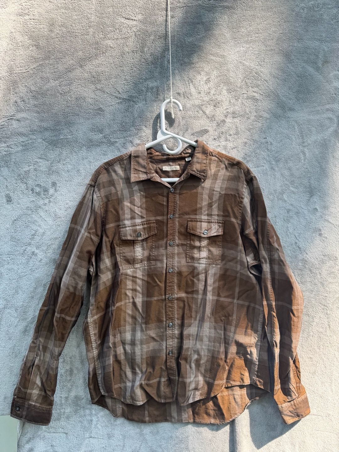 Burberry Brit Men's Brown Plaid Button-Up Long Sleeve Shirt XXL 2
