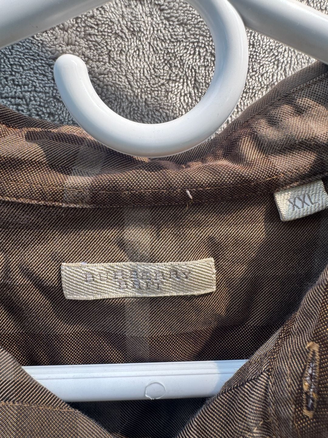 Burberry Brit Men's Brown Plaid Button-Up Long Sleeve Shirt XXL 3