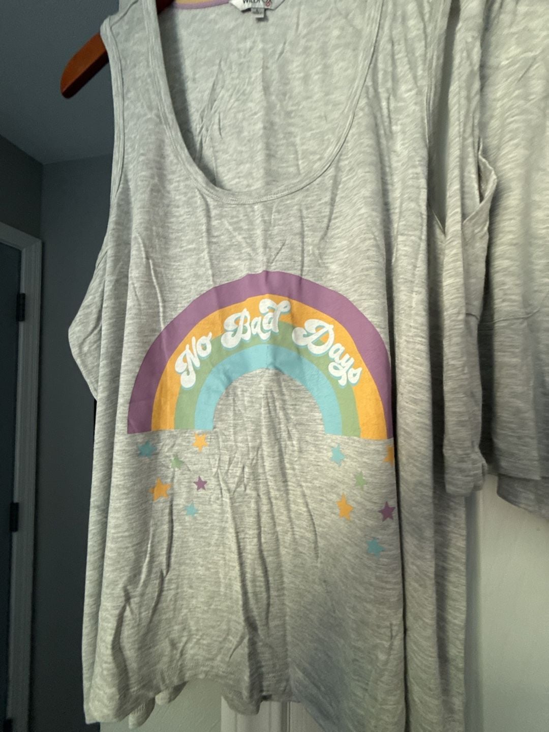 Wildfox "No Bad Days" Rainbow Graphic Tank Top and Shorts Pajama Set 2