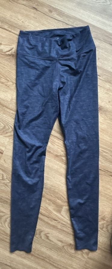Nike Dri-FIT Women's High-Waisted Heathered Blue Leggings 1